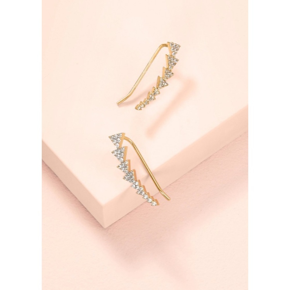Stella & Dot Pave Triangle Path Ear Climbers